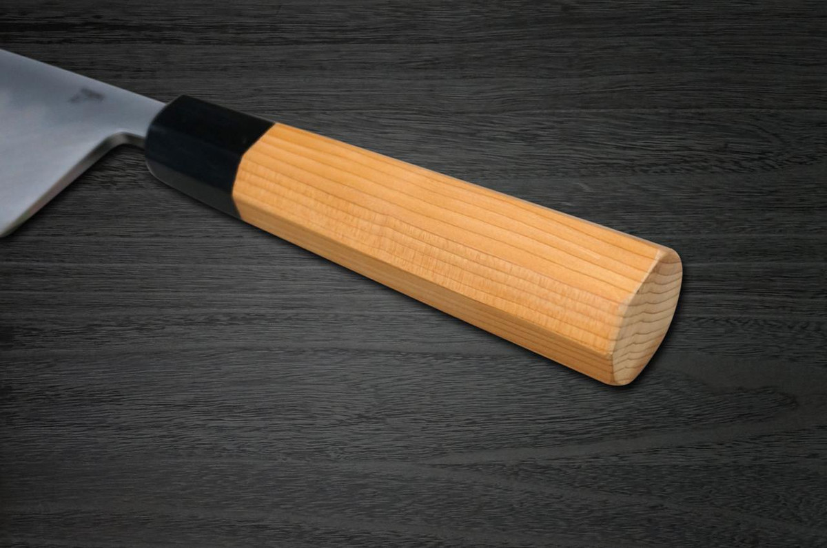 Yoshihiro Aogami No.1 Wave Aonamiuchi B1HC-Y Japanese Chef's Deba Knife 165mm with Saya Sheath and Yew Handle 