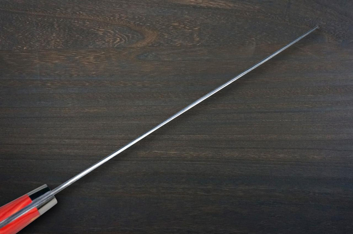 Takeshi Saji R2 Diamond Finish Damascus TCR Japanese Chef's Nakiri(Vegetable) 170mm with Red-Yellow Turquoise Handle 