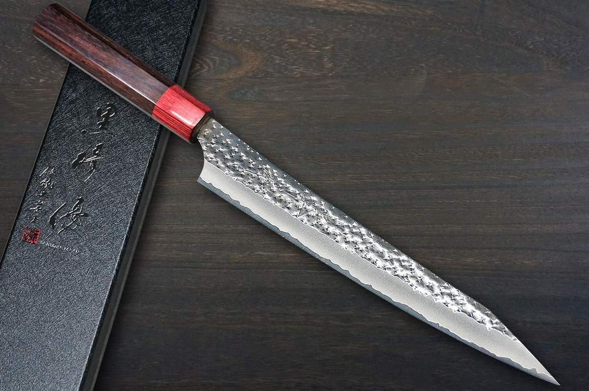 Yu Kurosaki Aogami Super KOKUSEN-EI RS8H Japanese Chef's Slicer(Sujihiki) 270mm with Red-Ring Octagonal Handle 