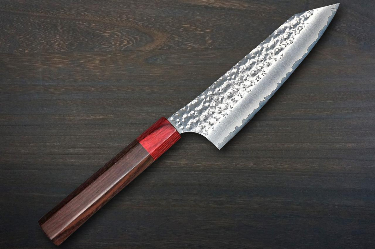 Yu Kurosaki Aogami Super KOKUSEN-EI RS8H Japanese Chef's Bunka Knife 165mm with Red-Ring Octagonal Handle 