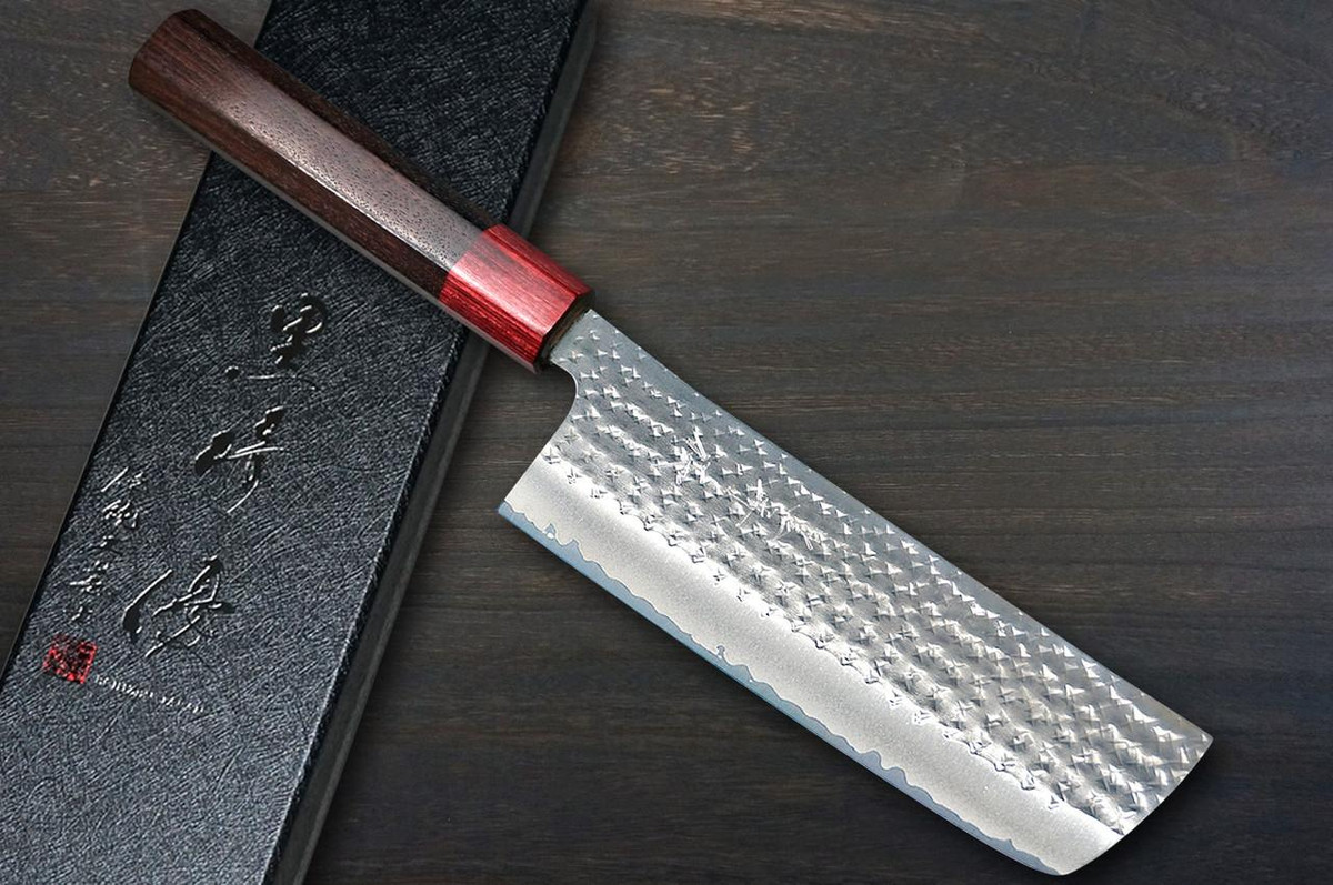 Yu Kurosaki Aogami Super KOKUSEN-EI RS8H Japanese Chef's Nakiri(Vegetable) 165mm with Red-Ring Octagonal Handle 