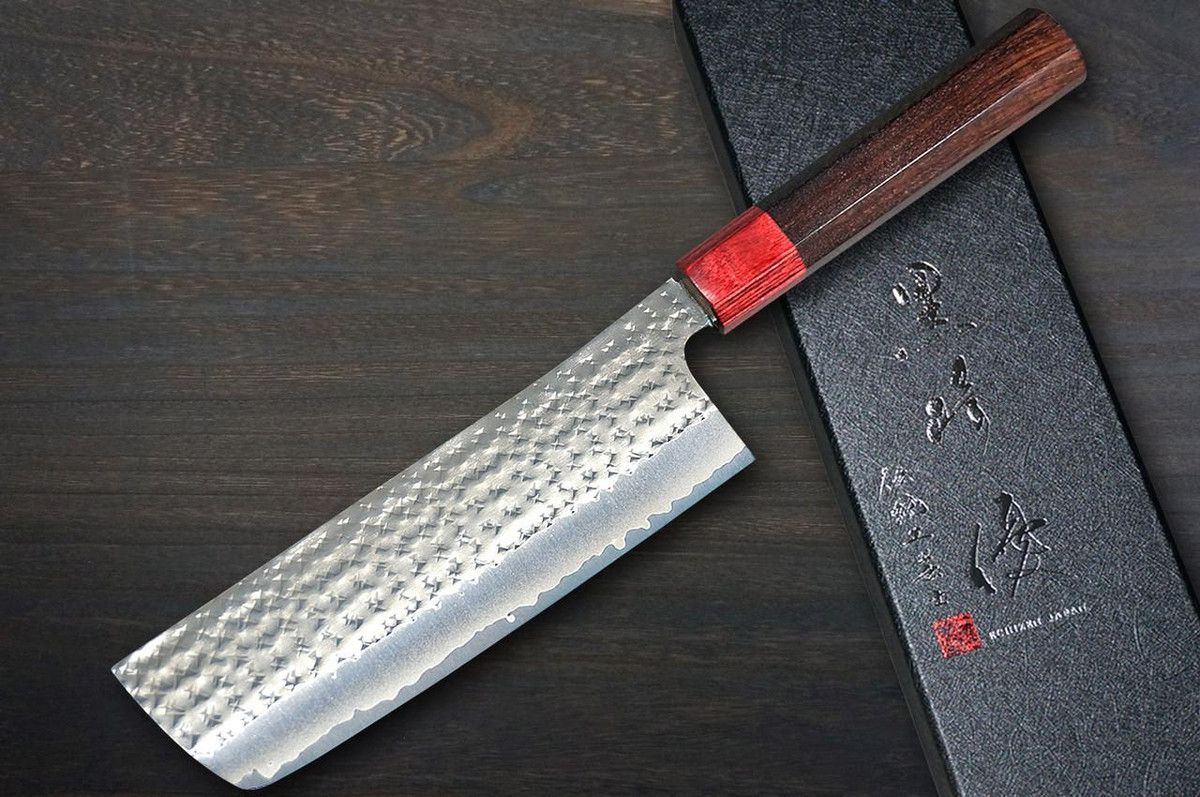 Yu Kurosaki Aogami Super KOKUSEN-EI RS8H Japanese Chef's Nakiri(Vegetable) 165mm with Red-Ring Octagonal Handle 