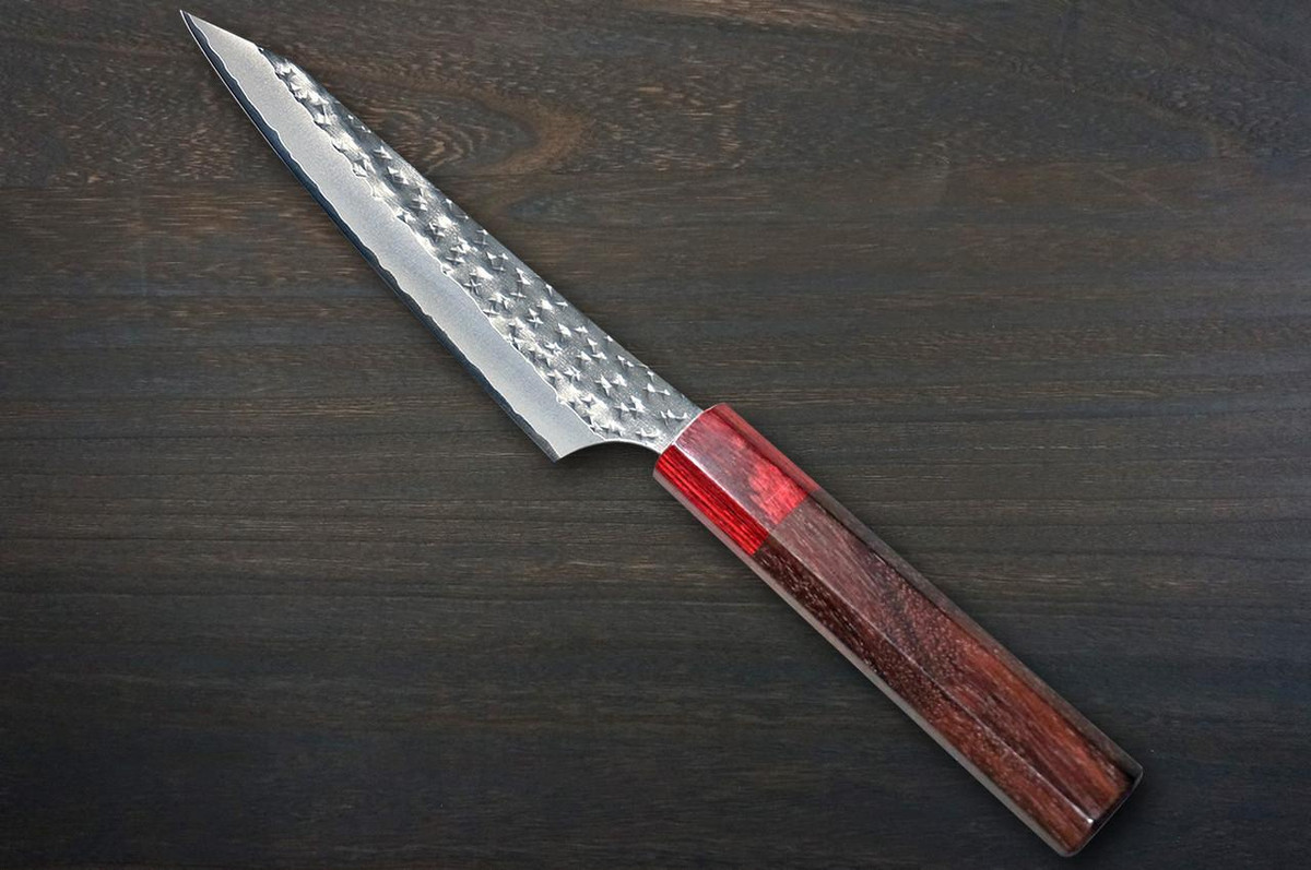 Yu Kurosaki Aogami Super KOKUSEN-EI RS8H Japanese Chef's Petty Knife(Utility) 130mm with Red-Ring Octagonal Handle 