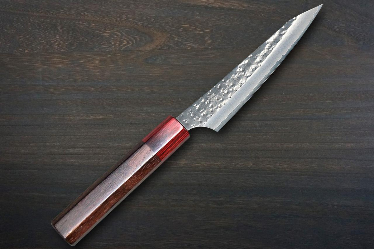 Yu Kurosaki Aogami Super KOKUSEN-EI RS8H Japanese Chef's Petty Knife(Utility) 130mm with Red-Ring Octagonal Handle 