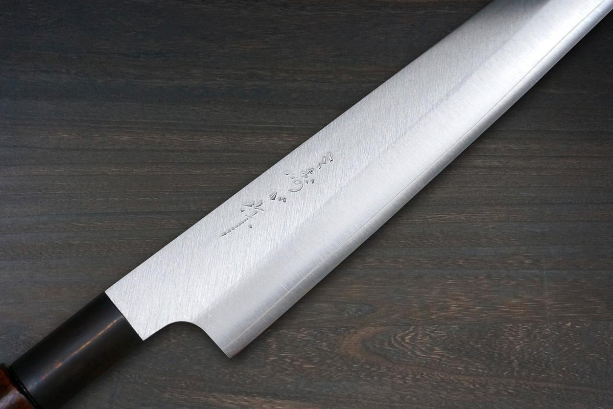 Misuzu VG10 Brass-Urushi  Japanese Chef's Slicer(Sujihiki) 240mm with Lacquered Magnolia Handle 