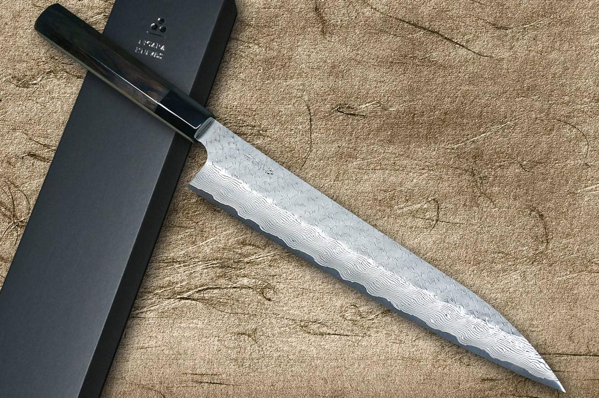 Nigara SPG-STRIX Damascus Hammered EB8B Japanese Chef's Slicer