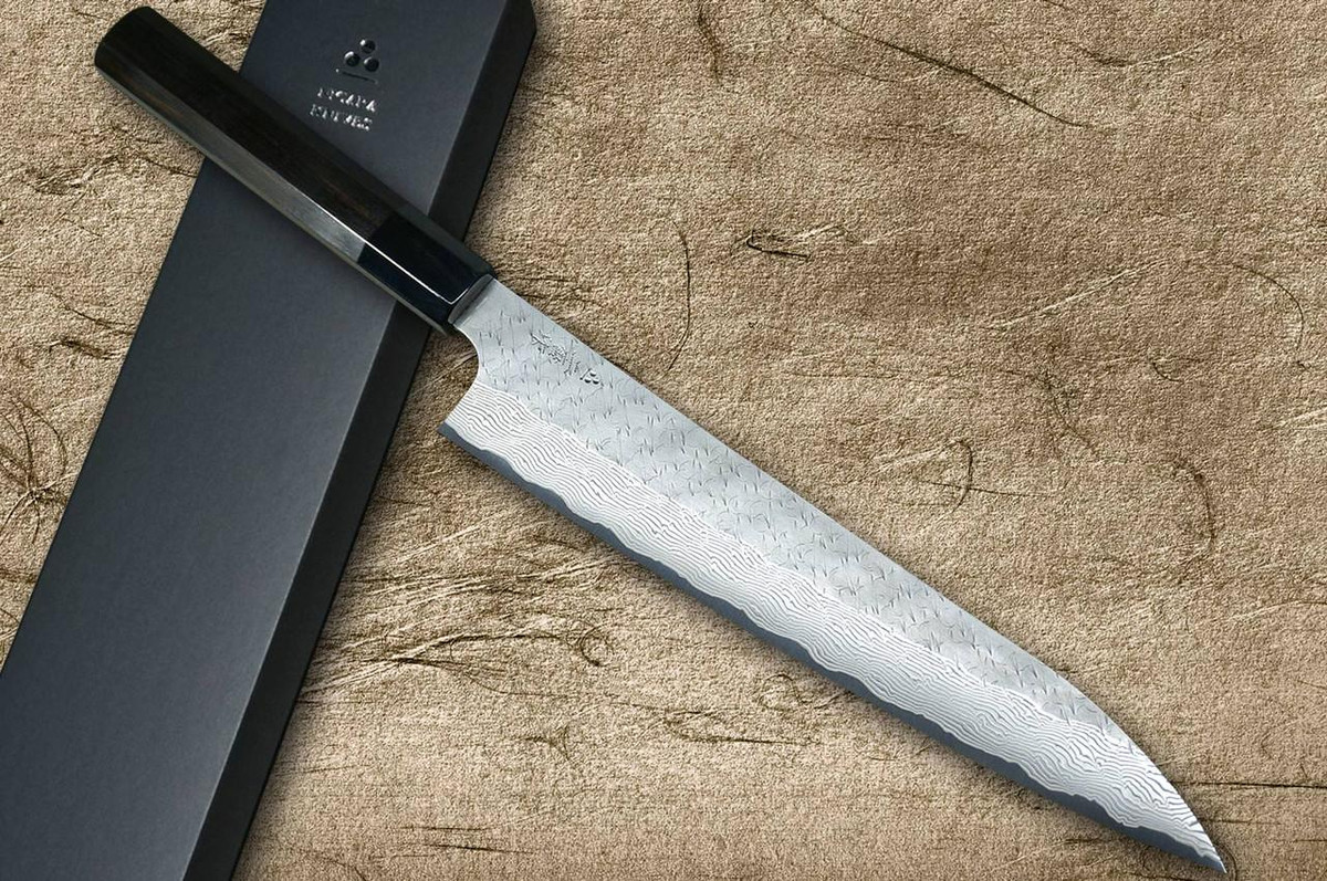 喰羽 Nigara SPG-STRIX Damascus Hammered EB8B Japanese Chef's Slicer