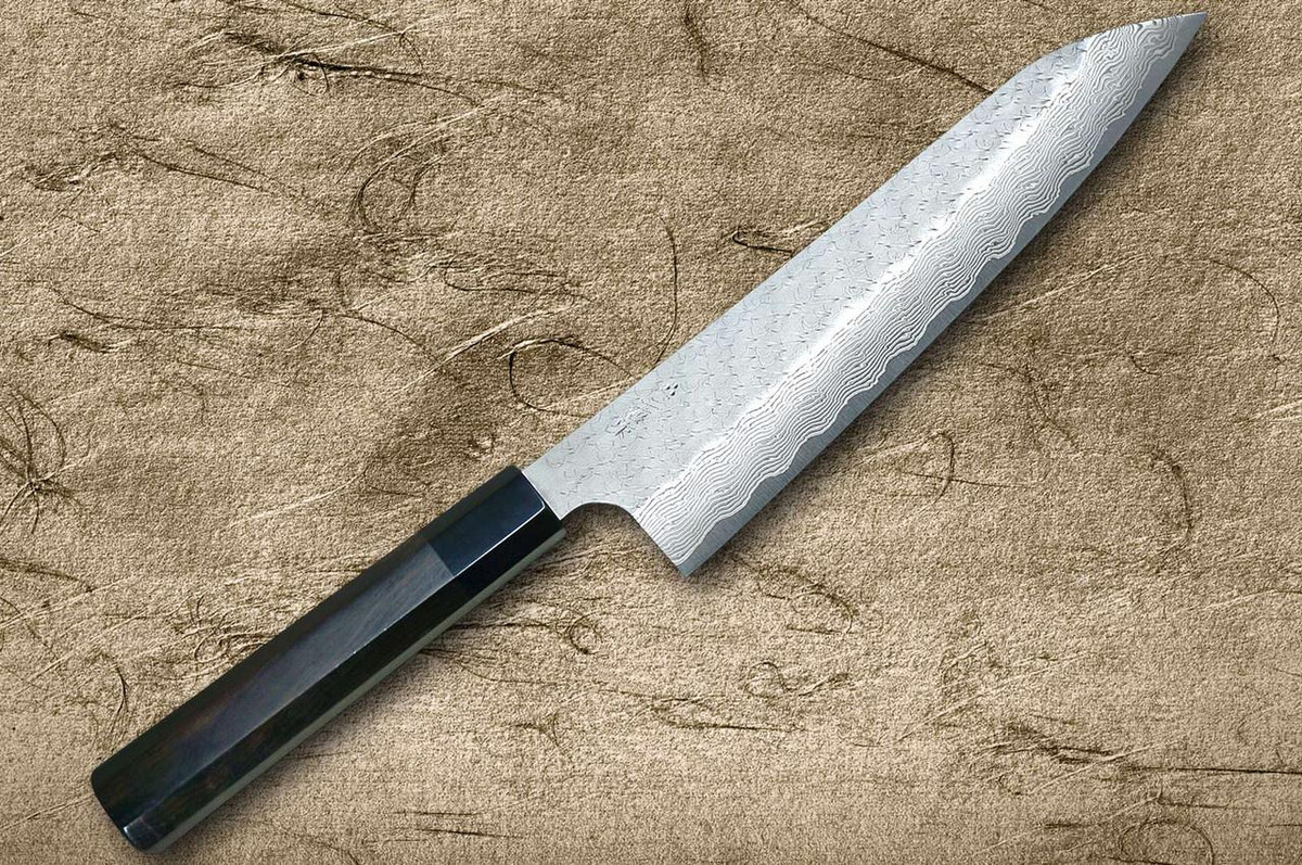 Nigara SPG-STRIX Damascus Hammered EB8B Japanese Chef's Gyuto Knife 240mm with Ebony Handle 