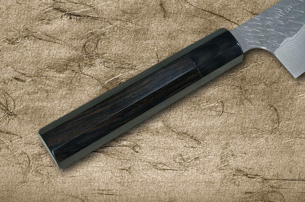 Nigara SPG-STRIX Damascus Hammered EB8B Japanese Chef's Gyuto Knife 240mm with Ebony Handle 