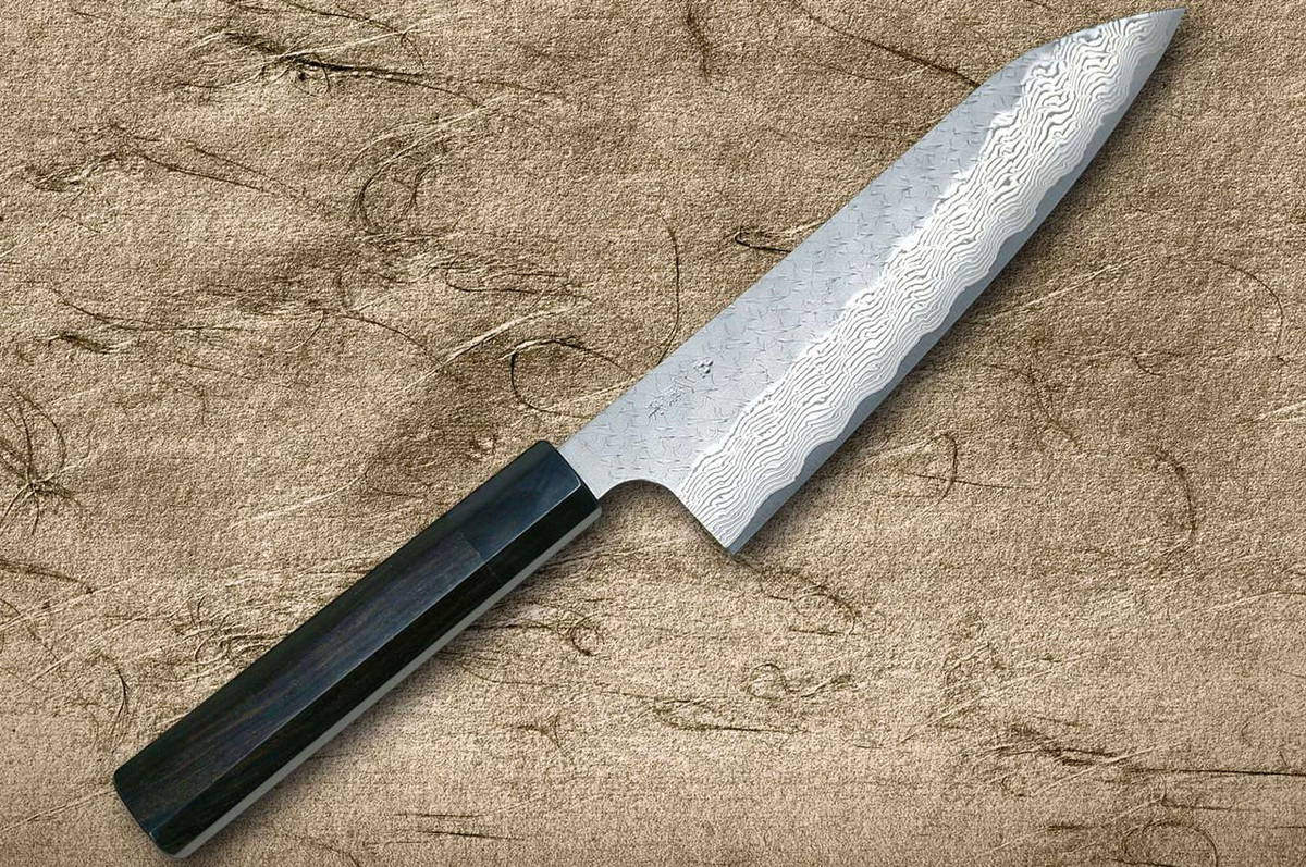 Nigara SPG-STRIX Damascus Hammered EB8B Japanese Chef's Gyuto Knife 210mm with Ebony Handle 
