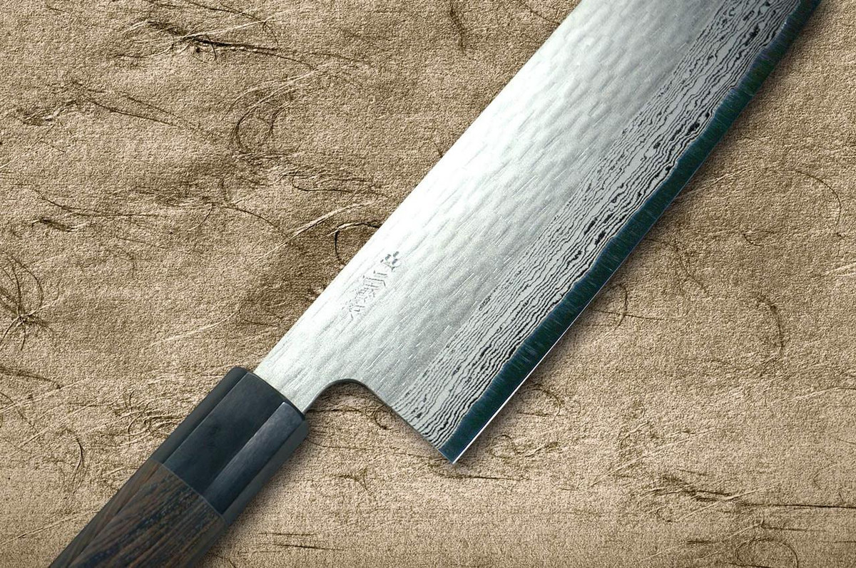 Nigara VG-XEOS Damascus Hammered EB8B Japanese Chef's Nakiri(Vegetable) 180mm with Ebony Handle 
