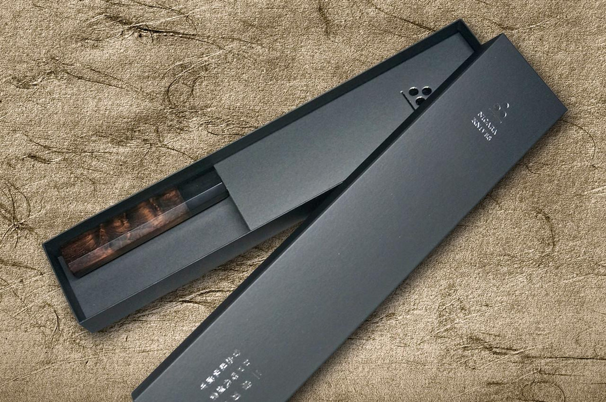 Nigara VG-XEOS Damascus Hammered EB8B Japanese Chef's Nakiri(Vegetable) 180mm with Ebony Handle 