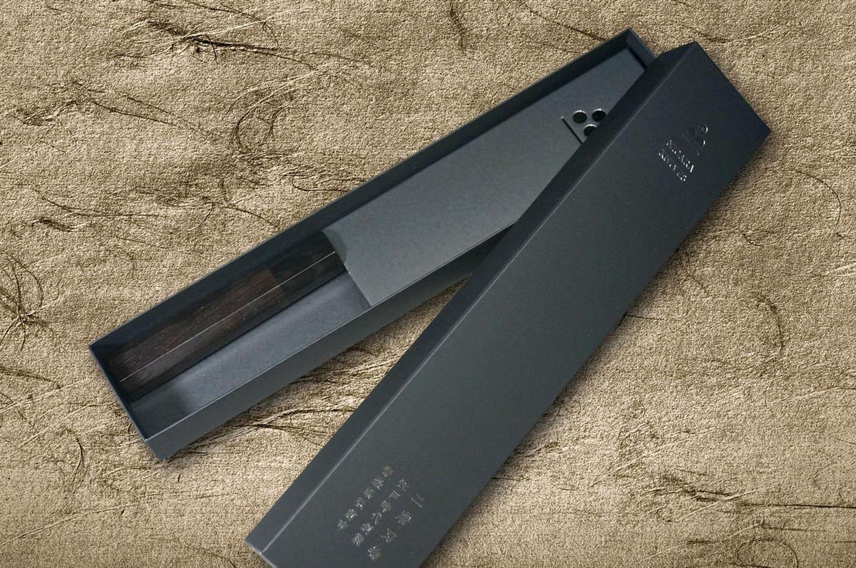 Nigara VG-XEOS Damascus Hammered EB8B Japanese Chef's Petty Knife(Utility) 150mm with Ebony Handle 