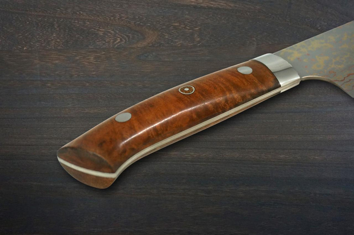 Takeshi Saji VG10W Colored Damascus Mirrored KRN Japanese Chef's Nakiri(Vegetable) 170mm with Karin Lump Handle 