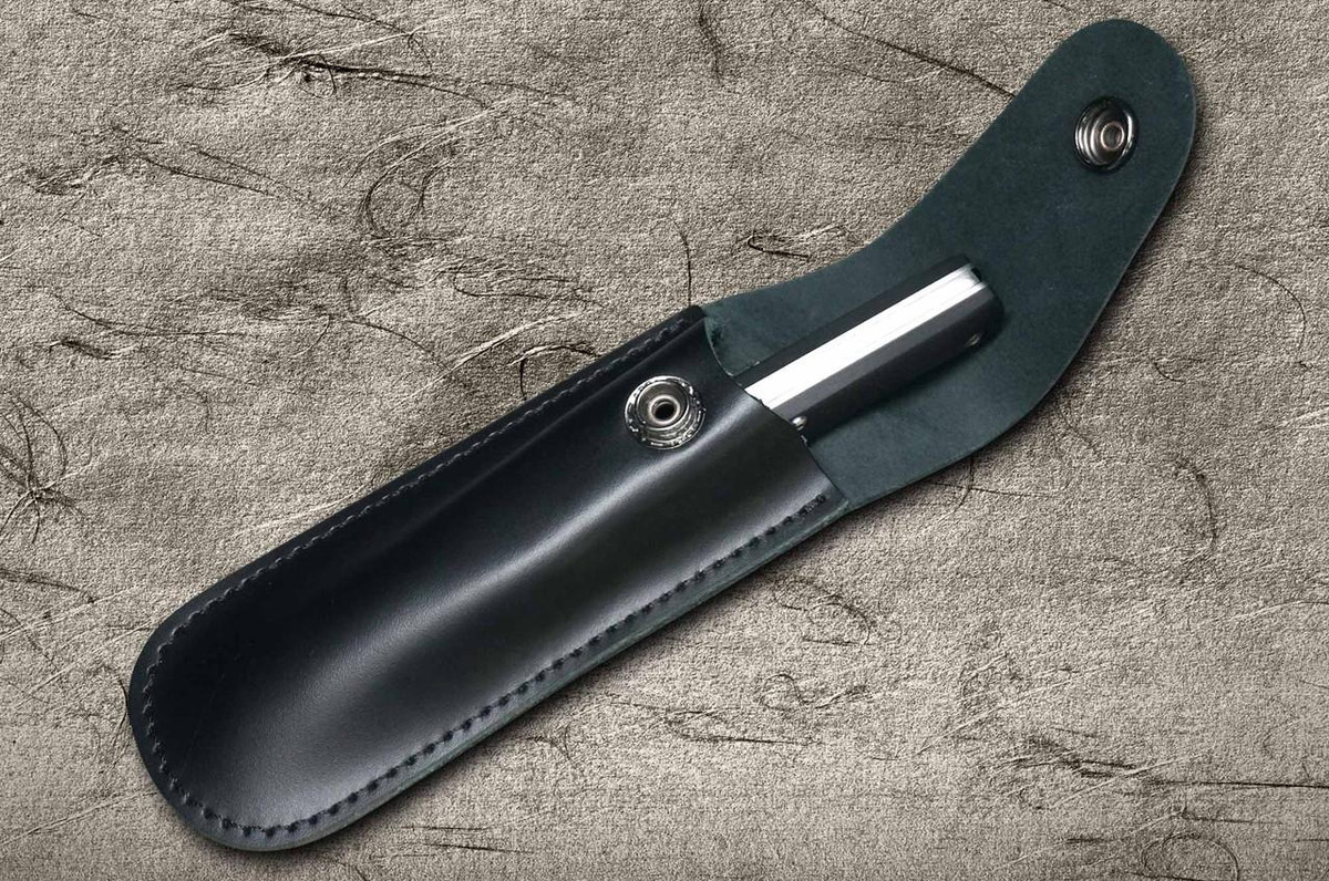 Takeshi Saji Folding R2(SG2) Black Damascus Fork 88mm with Black Micarta Handle 