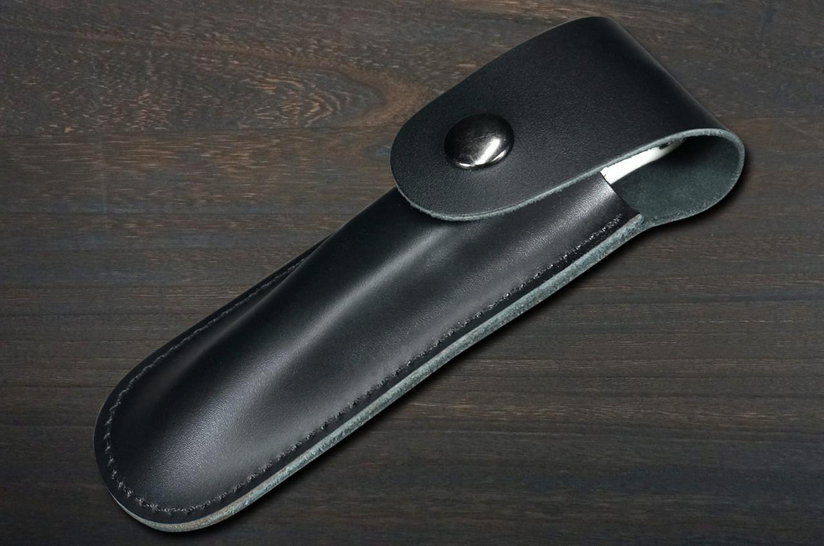 Takeshi Saji Folding R2(SG2) Black Damascus Fork 88mm with White Micarta Handle 