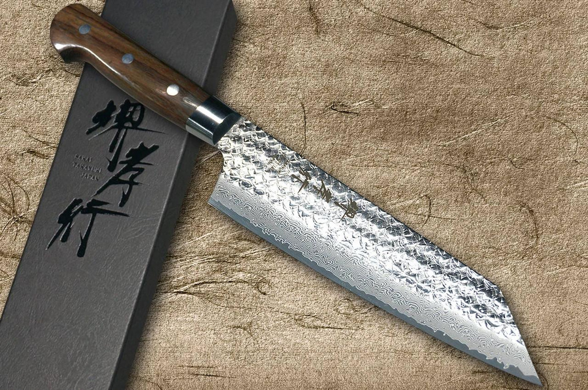 堺孝行SPG2 大马士革锤纹IRN 日本厨师剑型牛刀190毫米配沙漠铁木手柄