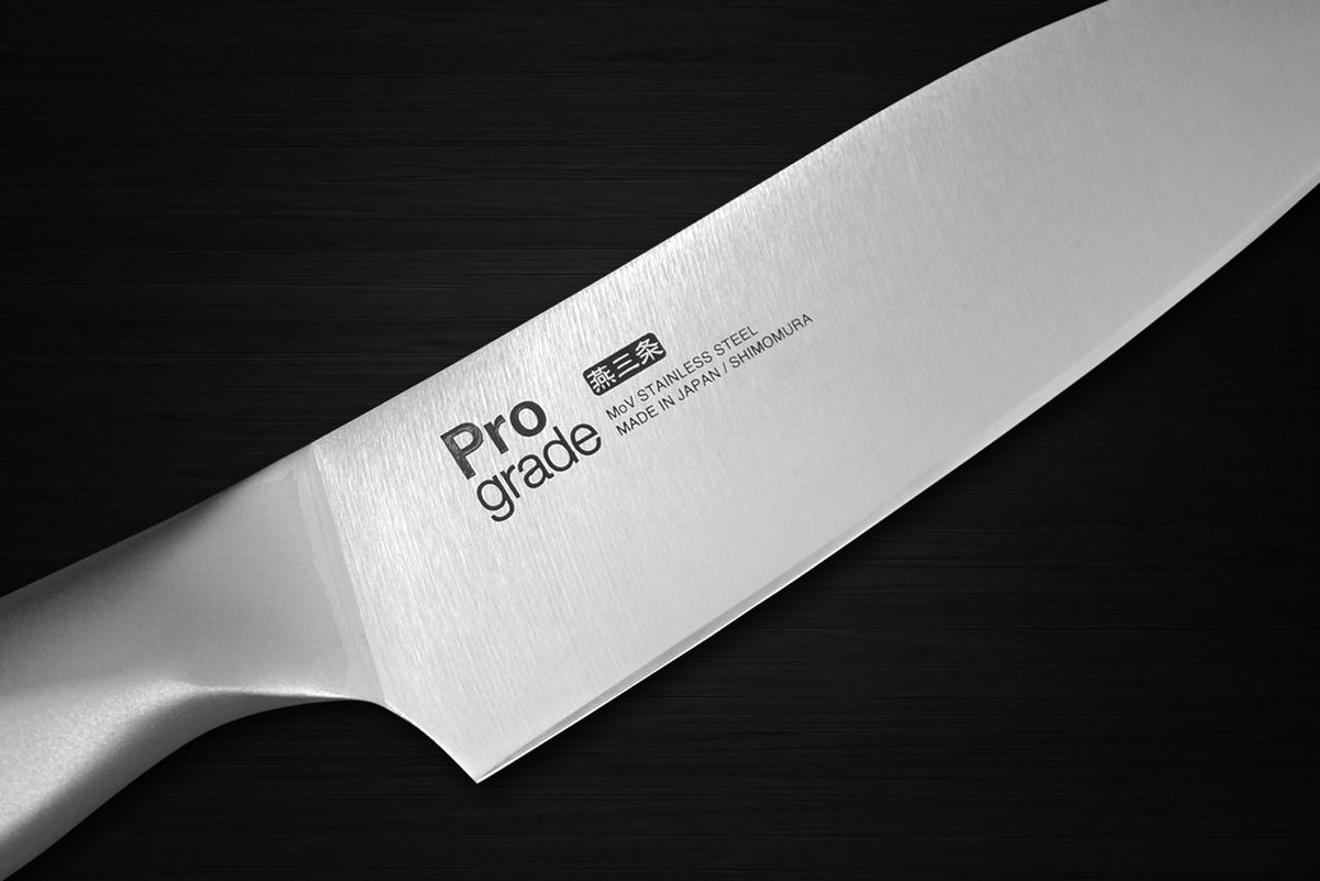 Shimomura PRO-Grade All Stainless Sharp Japanese Chef's Santoku Knife 145mm with All Stainess Handle 