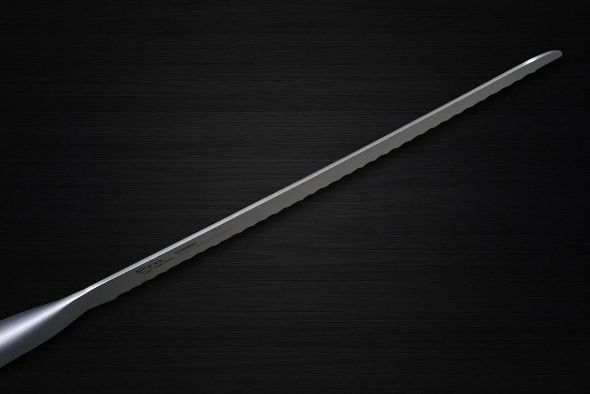 Shimomura PRO-Grade All Stainless Sharp Japanese Chef's Bread Slicer 215mm with All Stainess Handle 