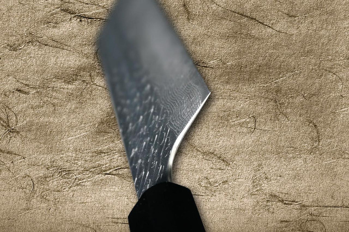 Nigara SPG-STRIX Damascus Hammered EB8B Japanese Chef's Nakiri(Vegetable) 180mm with Ebony Handle 