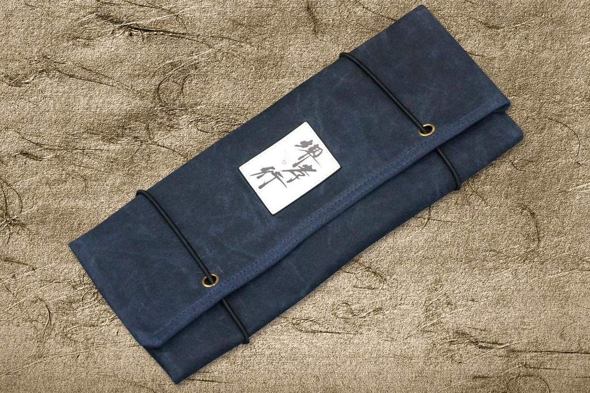 Sakai Takayuki Kitchen-Knife Roll Carry Bag Canvas (5 Pockets) Blue 