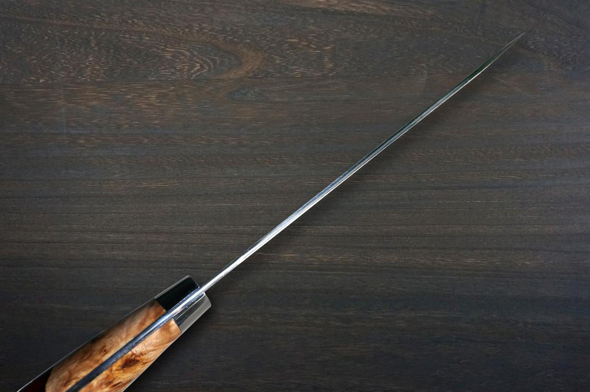 Yu Kurosaki R2(SG2) Damascus SHIZUKU Custom STWRC Japanese Chef's Petty Knife(Utility) 130mm with Stabilized Hybrid Wood Handle [Red] 