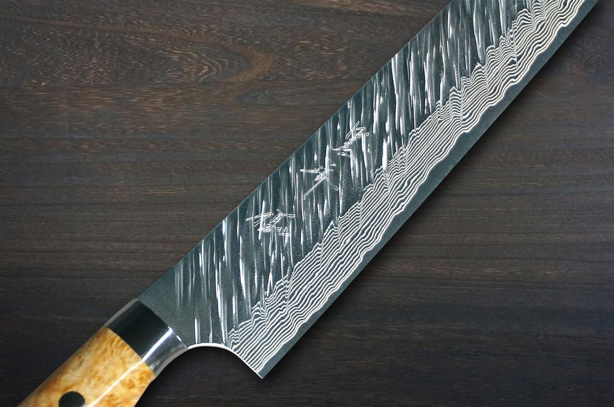 Yu Kurosaki R2(SG2) Damascus FUJIN Custom MPWC Japanese Chef's Slicer(Sujihiki) 270mm with Maple Wood Handle 