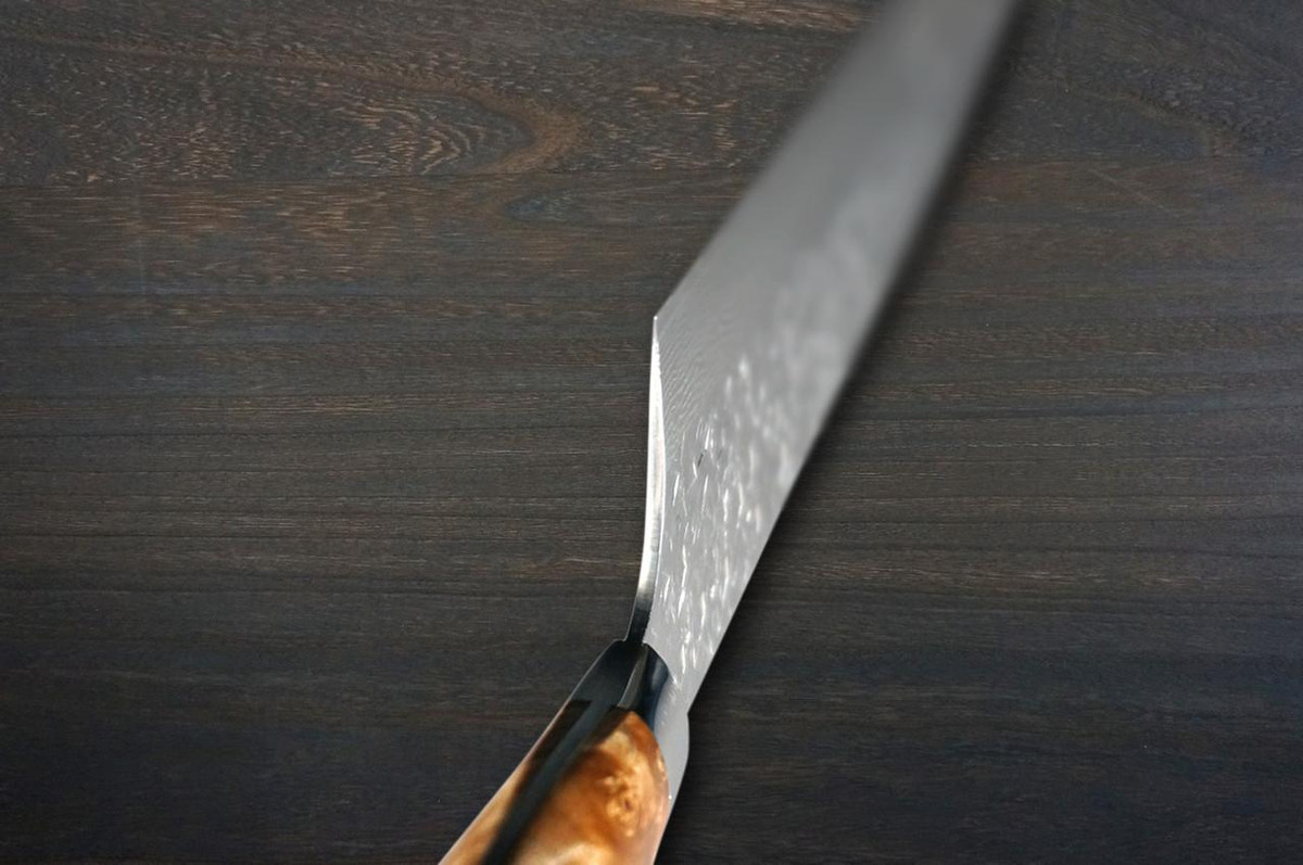 Yu Kurosaki R2(SG2) Damascus SHIZUKU Custom STWRC Japanese Chef's Gyuto Knife 210mm with Stabilized Hybrid Wood Handle [Red] 