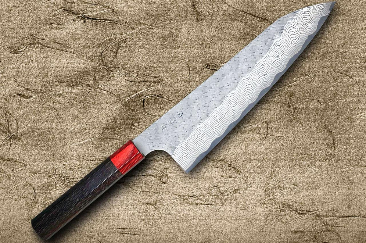 Nigara SPG-STRIX 达马斯克锤纹RS8R 日本主厨牛刀210mm 红圈紫檀木柄