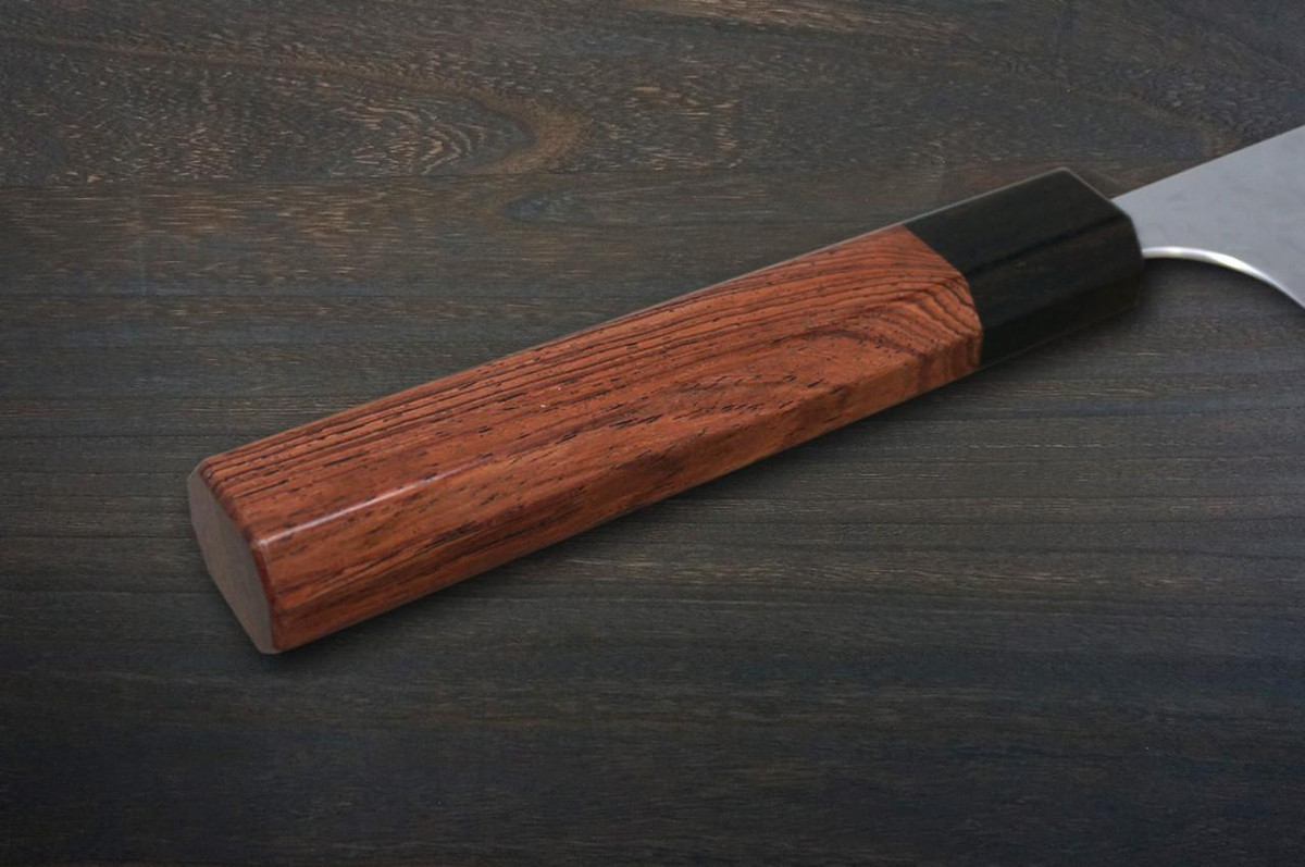 Yoshimi Kato R2 HYO Hammered RS8EB Japanese Chef's Gyuto Knife 240mm with Ebony-Ring Octagonal Handle 