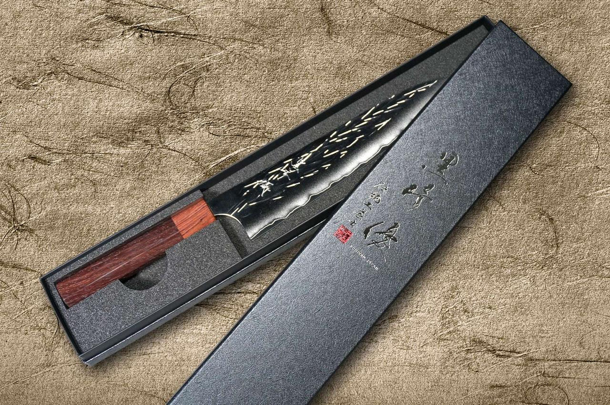 Yu Kurosaki R2(SG2) Hammered JUHYO WA RS8H Japanese Chef's Gyuto Knife 240mm with Brown-Ring Octagonal Handle 