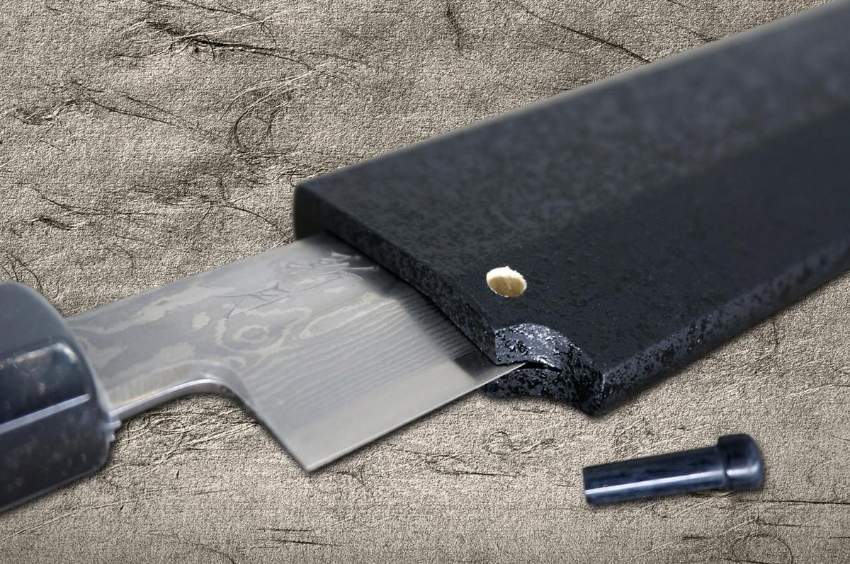 SomAbito HIJIKAKE 名栗 Black Kuroishime Saya Sheath for Sakimaru-Takohiki Zangetsu(Sashimi