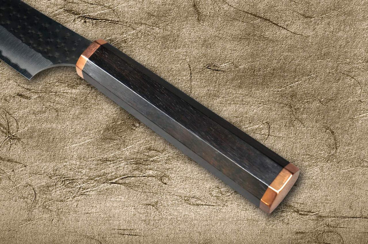 Yu Kurosaki Aogami Super KOKUSEN-EI EB8N-CU2 Japanese Chef's Slicer(Sujihiki) 240mm with Full Ebony Handle & Double Copper Rings 