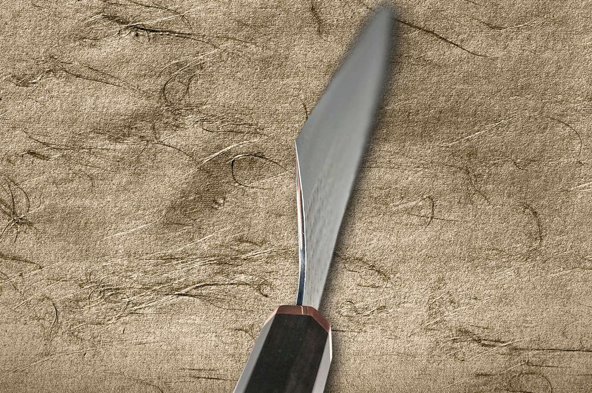 Yu Kurosaki Aogami Super KOKUSEN-EI EB8N-CU2 Japanese Chef's Gyuto Knife 270mm with Full Ebony Handle & Double Copper Rings 