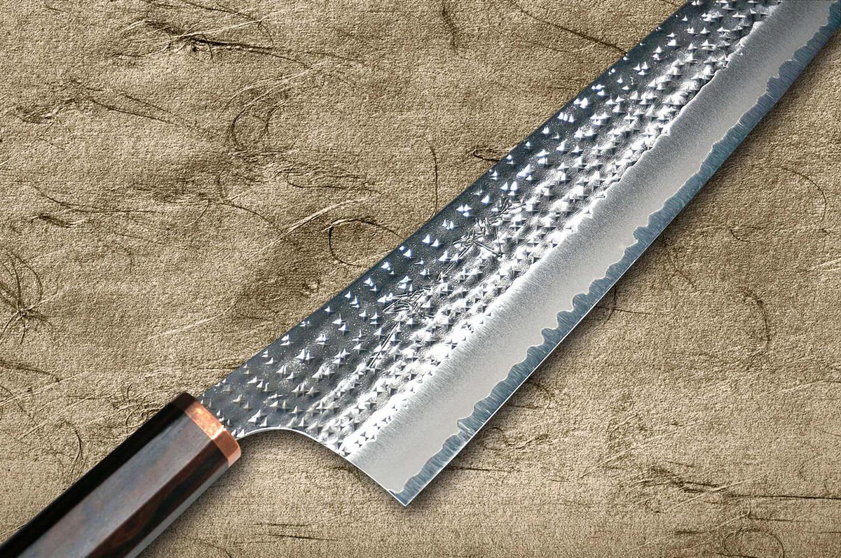 Yu Kurosaki Aogami Super KOKUSEN-EI EB8N-CU2 Japanese Chef's Gyuto Knife 270mm with Full Ebony Handle & Double Copper Rings 