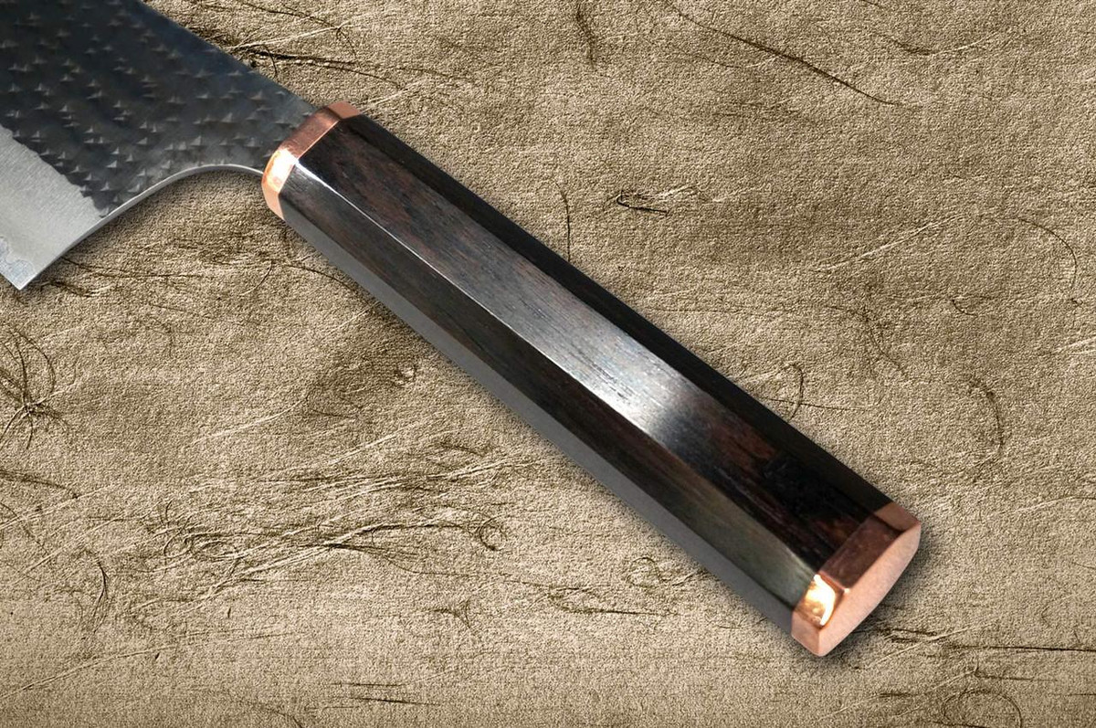 Yu Kurosaki Aogami Super KOKUSEN-EI EB8N-CU2 Japanese Chef's Gyuto Knife 270mm with Full Ebony Handle & Double Copper Rings 