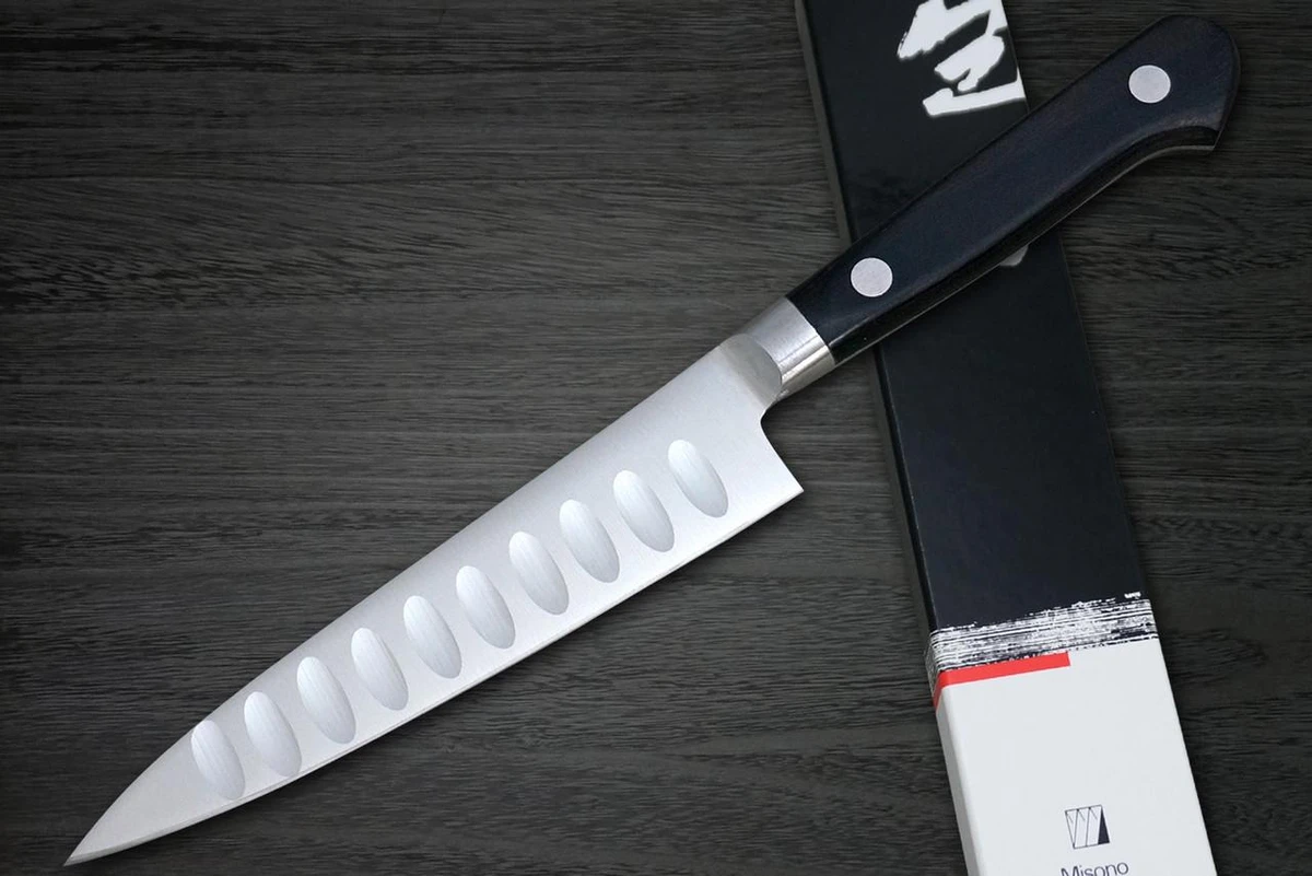 Misono MV Stainless Dimples(Salmon) Japanese Chef's Petty Knife(Utility) 130mm 