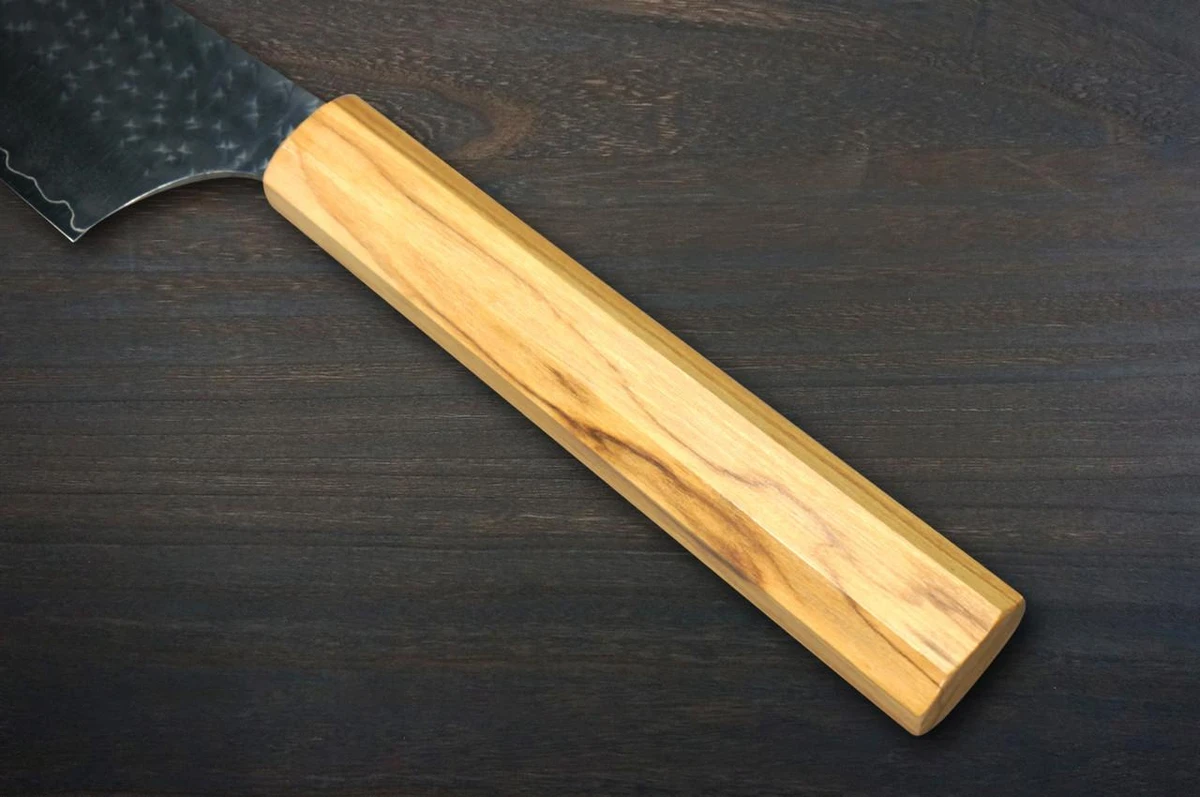 Yu Kurosaki R2(SG2) Hammered SENKO-EI WA OL8N Japanese Chef's Slicer(Sujihiki) 240mm with Olive Handle [Natural Finish] 