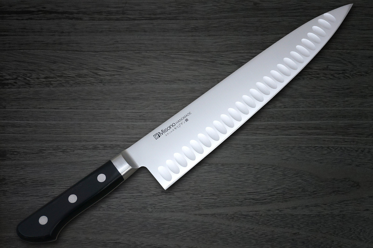 Misono MV Edelstahl mit Vertiefungen (Lachs) Japanisches Chef-Gyuto-Messer 270 mm
