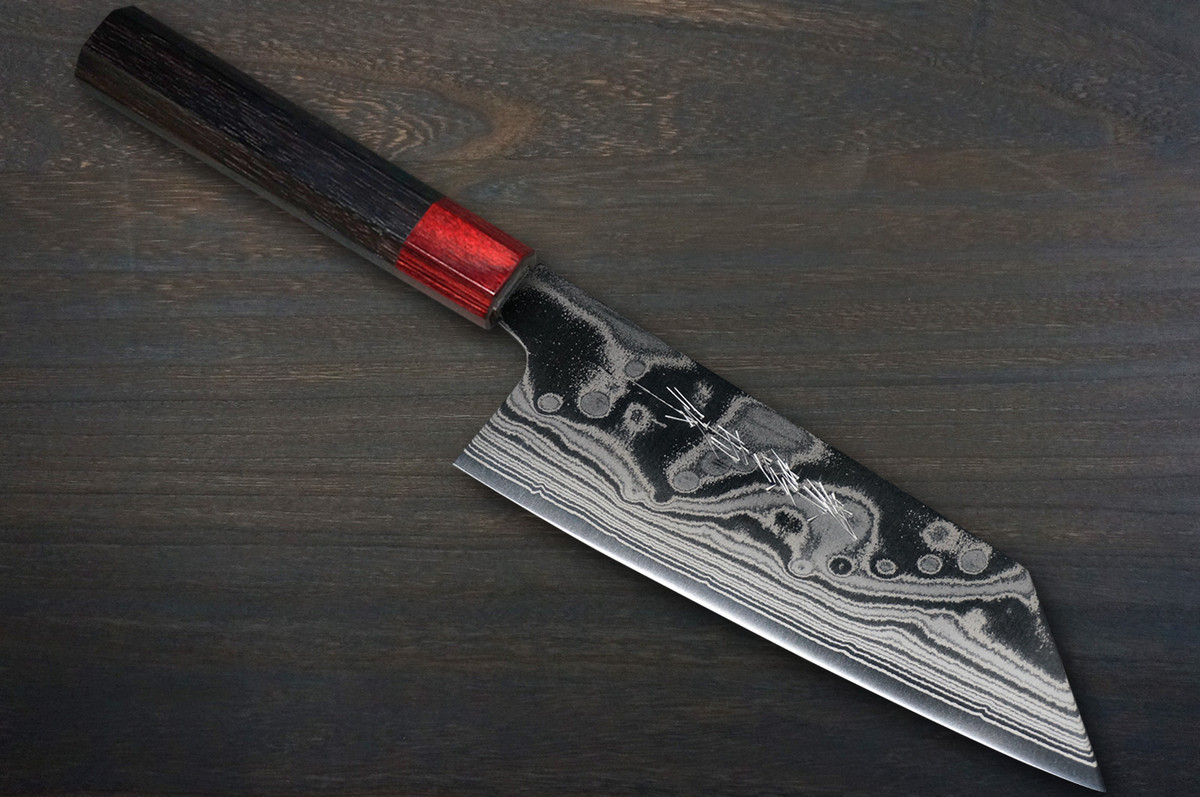 Keiichi Fujii AUS10 Nickel Damascus RS8R Japanese Chef's Knife SET 270mm with Red-Ring Rosewood Handle (Slicer270-Slicer240-KiritsukeGyuto240-KiritsukeGyuto210-Bunka-Nakiri-Santoku-Petty)