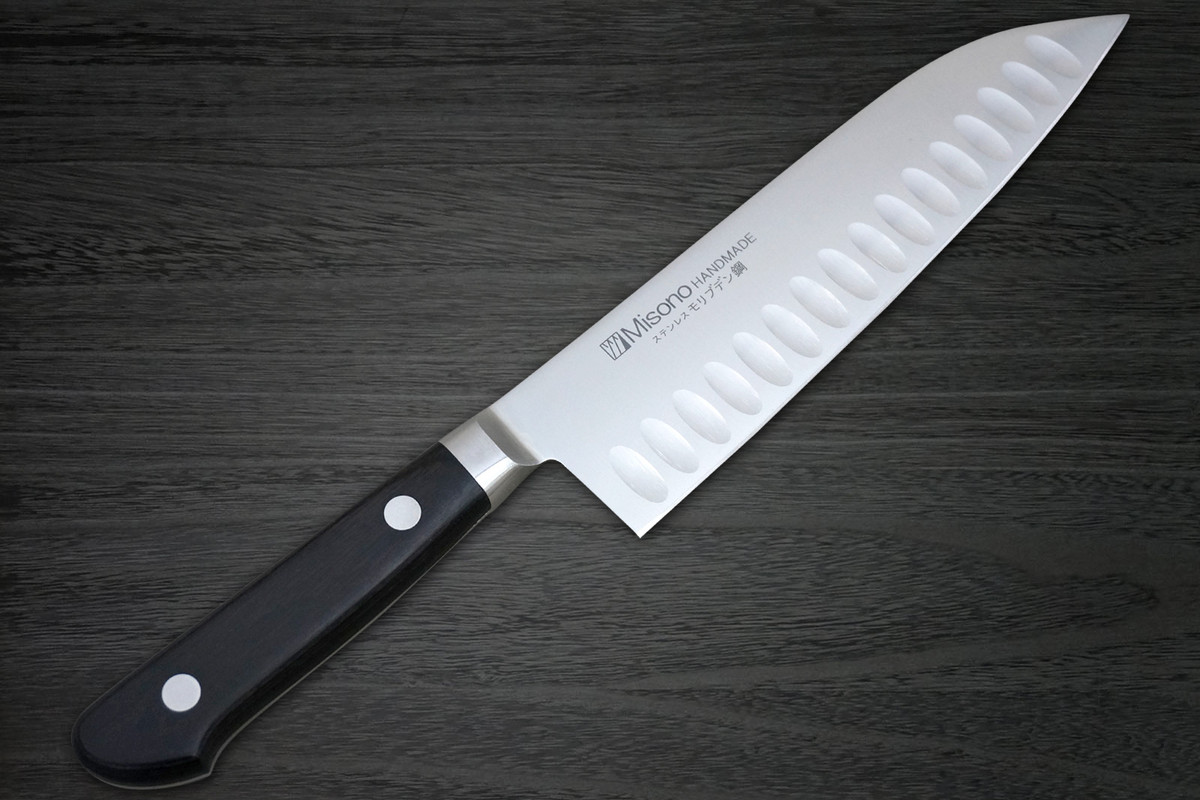 Misono MV Stainless Dimples(Salmon) Japanese Chef's Santoku Knife 180mm