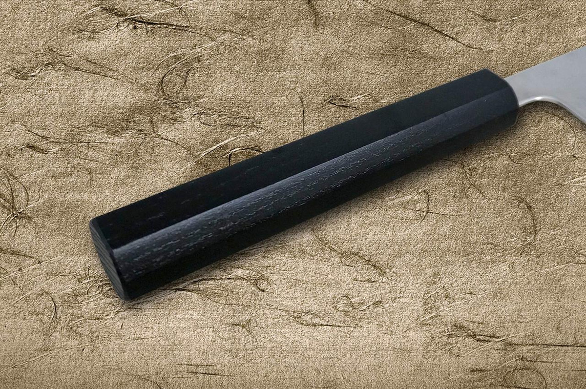Yu Kurosaki SPG-STRIX Black Damascus Japanese Chef's Gyuto Knife 240mm with Black Urushi Lacquered Enju Handle Mukai Model 