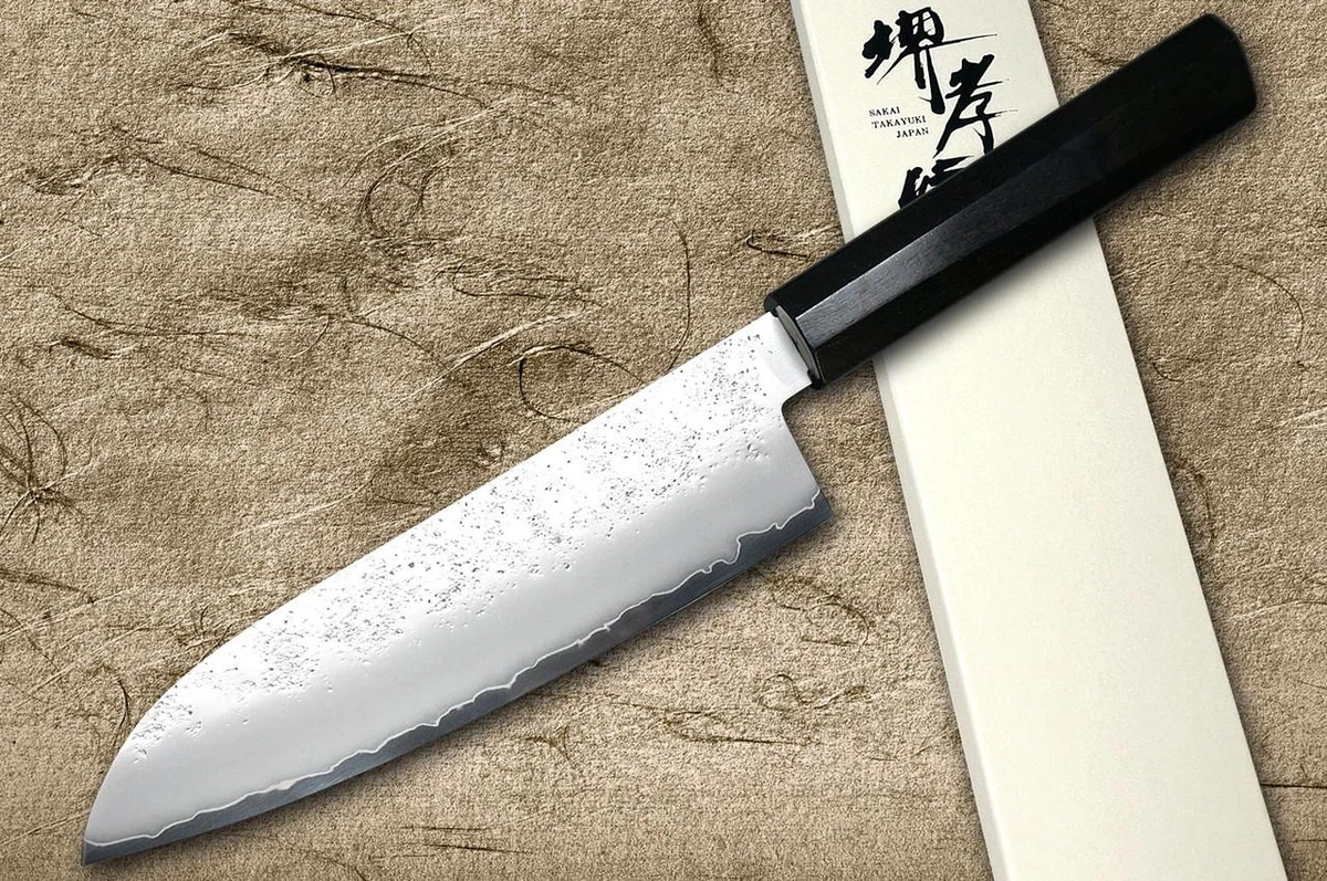 堺孝行 VG10 Nashiji WA 日式主厨Santoku刀 170mm 配全乌木手柄