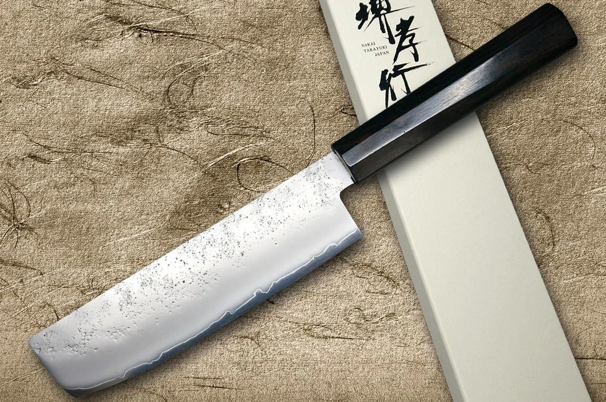 堺孝行 VG10 Nashiji WA 日式厨刀 菜切刀(蔬菜) 160毫米 全乌木手柄