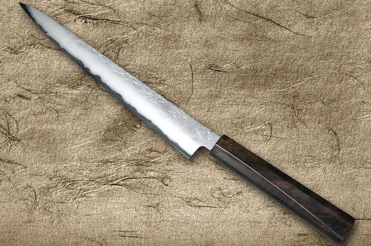 Sakai Takayuki VG10 Nashiji WA Japanisches Kochmesser (Sujihiki) 240mm mit vollem Ebenholzgriff