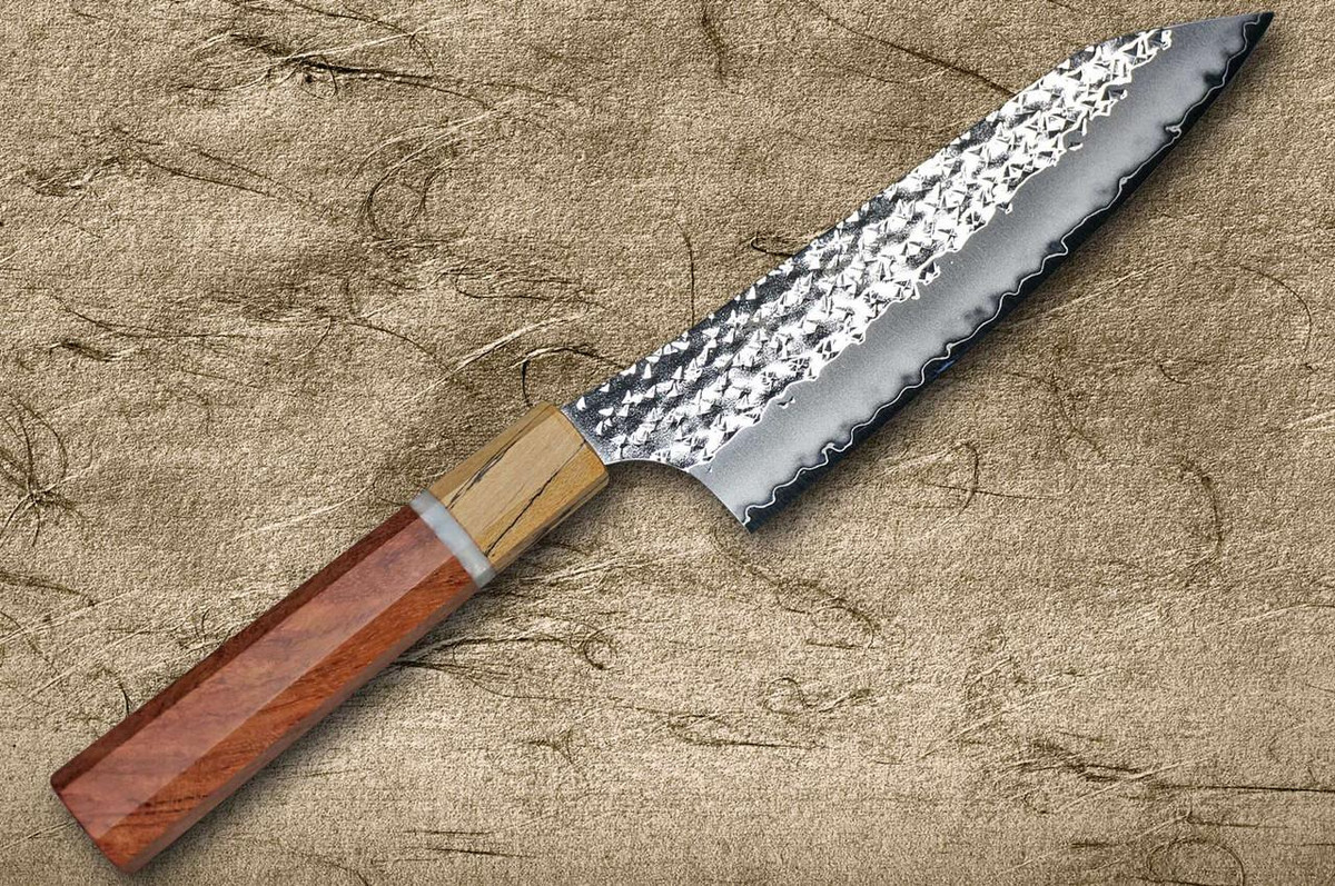 Yu Kurosaki R2(SG2) Hammered SENKO-EI WA KR8MP Japanese Chef's Bunka Knife 165mm with Karin Lump Wood with Maple Ferrule 