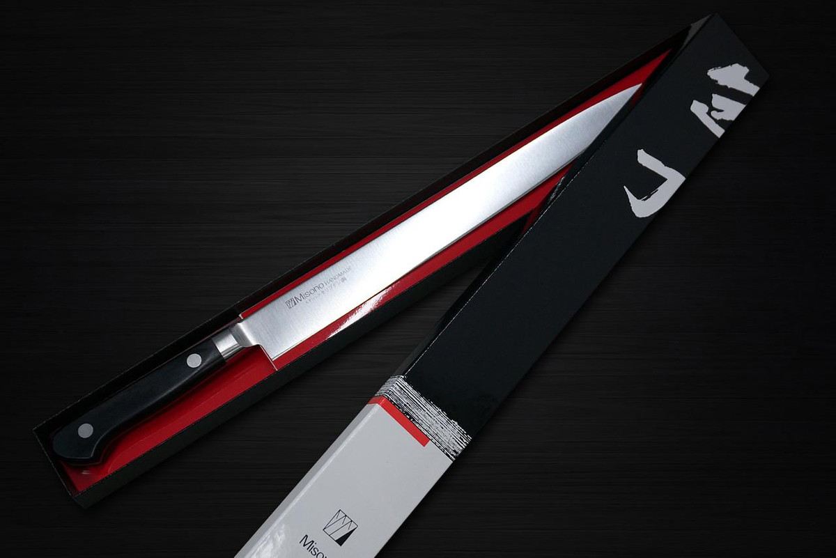Coltello da chef Misono MV Stainless Dimples (Salmone) per sogliola, 240mm