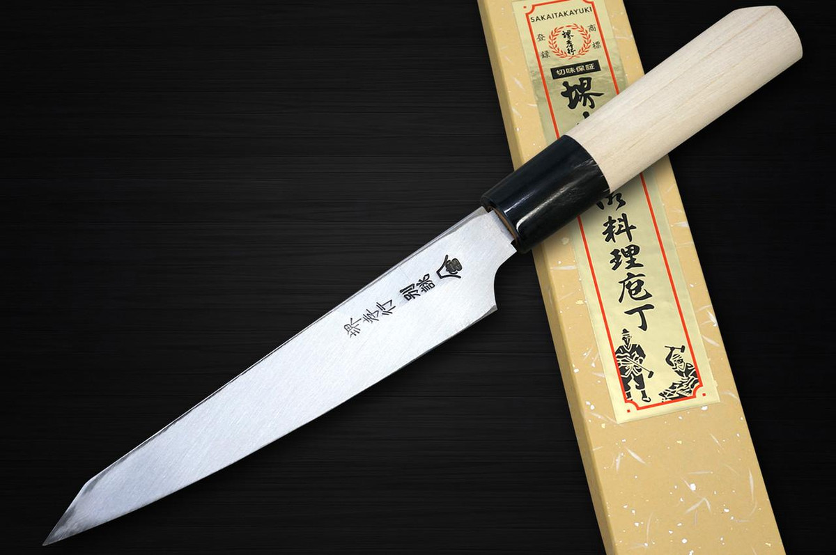 Sakai Takayuki Tokujyo Supreme (White 2 steel) Japanese Chef's Wa-Honesuki(Boning) 150mm with Japanese Yew Handle 