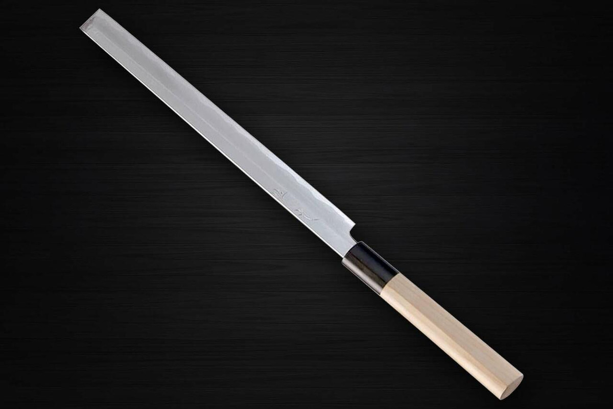Sabun Honkasumi Gyokuhaku-ko White Steel Japanese Chefs TakohikiSashimi 240mm