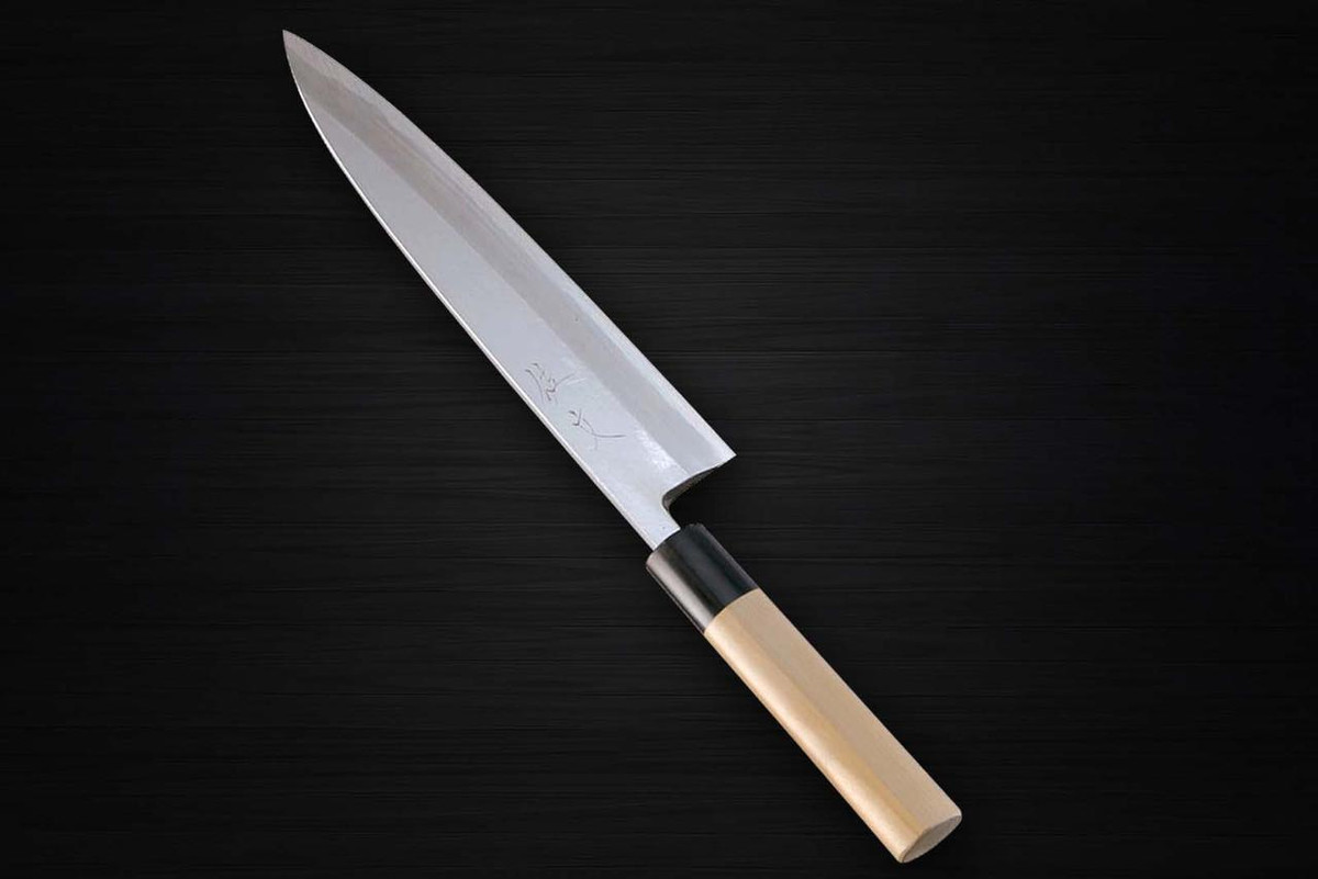 Sabun Honkasumi Gyokuhaku-ko (White Steel) Japanese Chef's Mioroshi Deba 240mm 